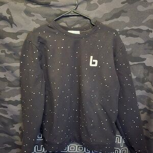 Black Sweatshirt with White Burn Logo
